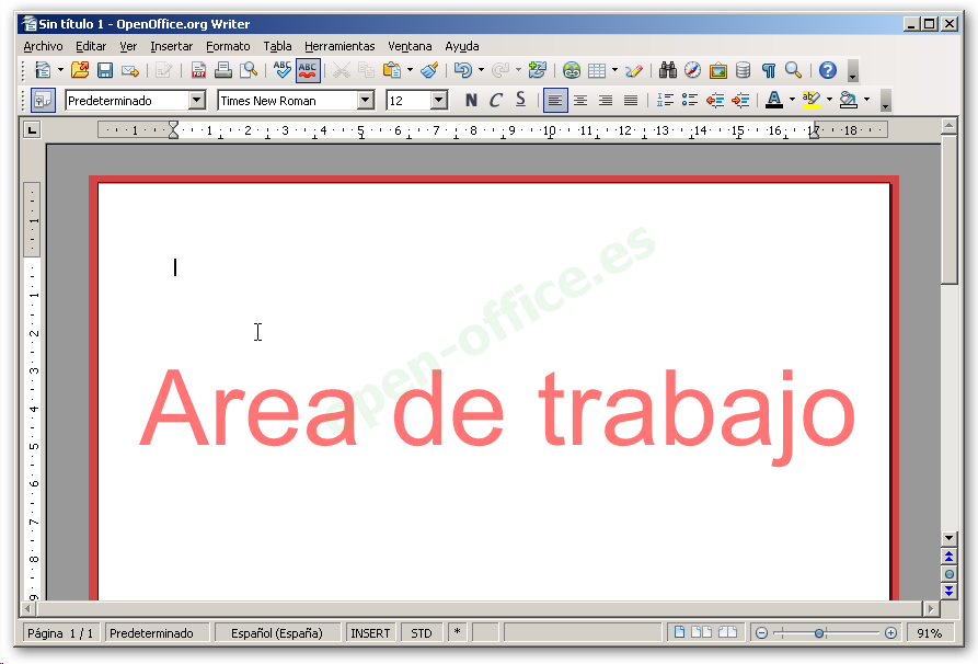El área de trabajo - Manual de OpenOffice Writer