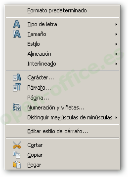 Cortar un texto - Manual de OpenOffice Writer