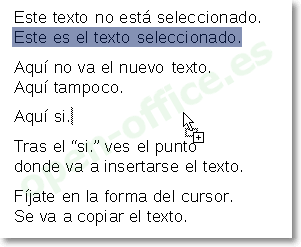 Copiar el texto con el ratón