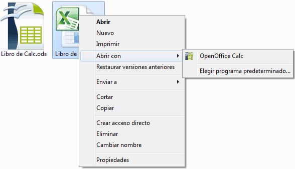 Abrir documentos Excel de forma predeterminada - Manual de Apache  OpenOffice Calc
