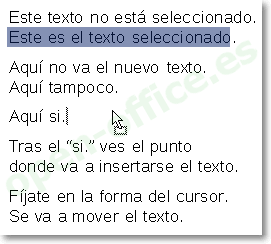 Mover el texto con el ratón Mover el texto con el ratón