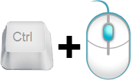 Tecla Ctrl más la rueda central del ratón, para cambiar el zoom
