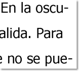 Fragmento de un párrafo con palabras partidas al final de las líneas por la separación silábica automática