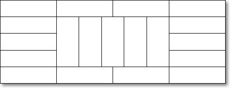 Tabla de Writer con celdas divididas de distintas formas, en horizontal y en vertical